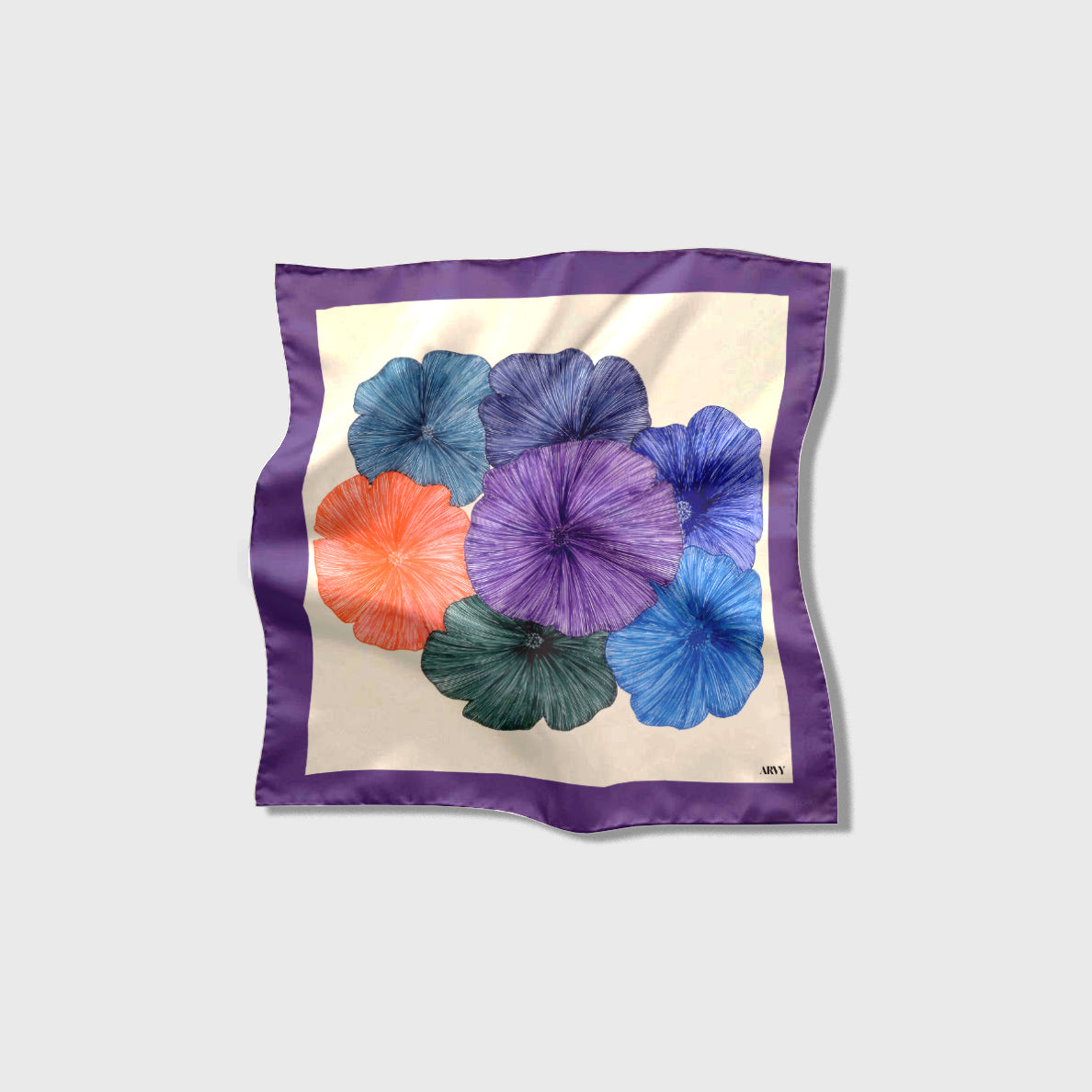 Purple Poppy Pocket Square
