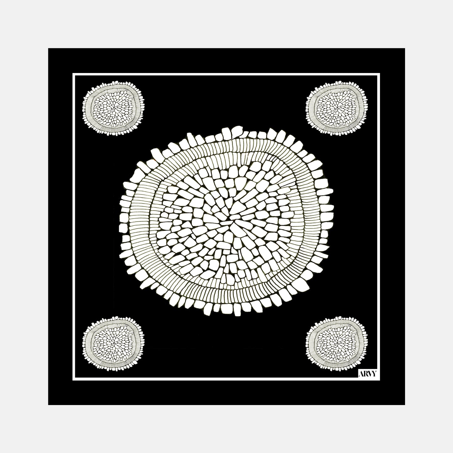 Lunar Shadow Pocket Square