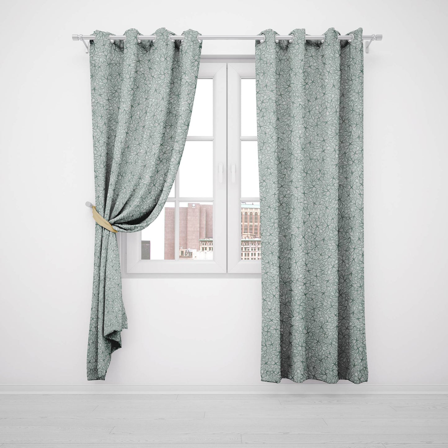 Sea Green Blossom Curtain