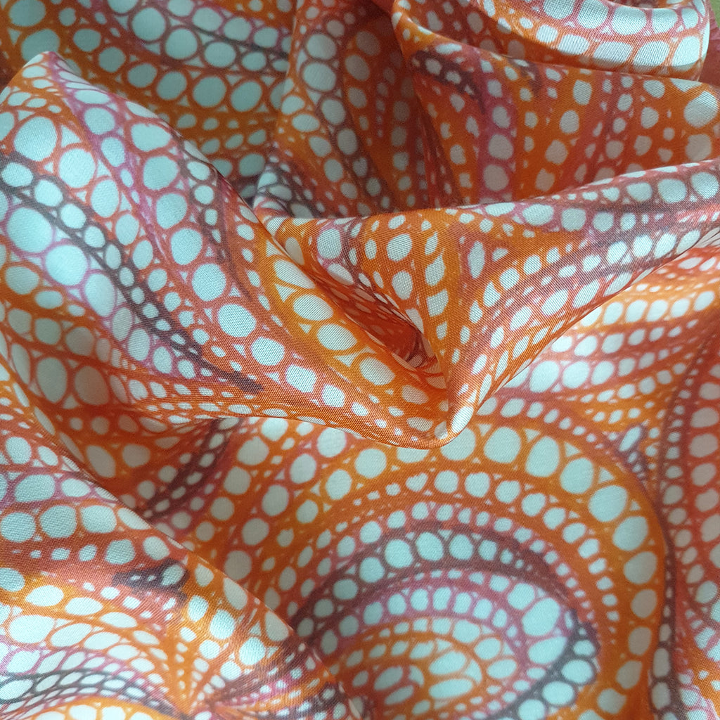 Salmon Spheres - Woman small scarf