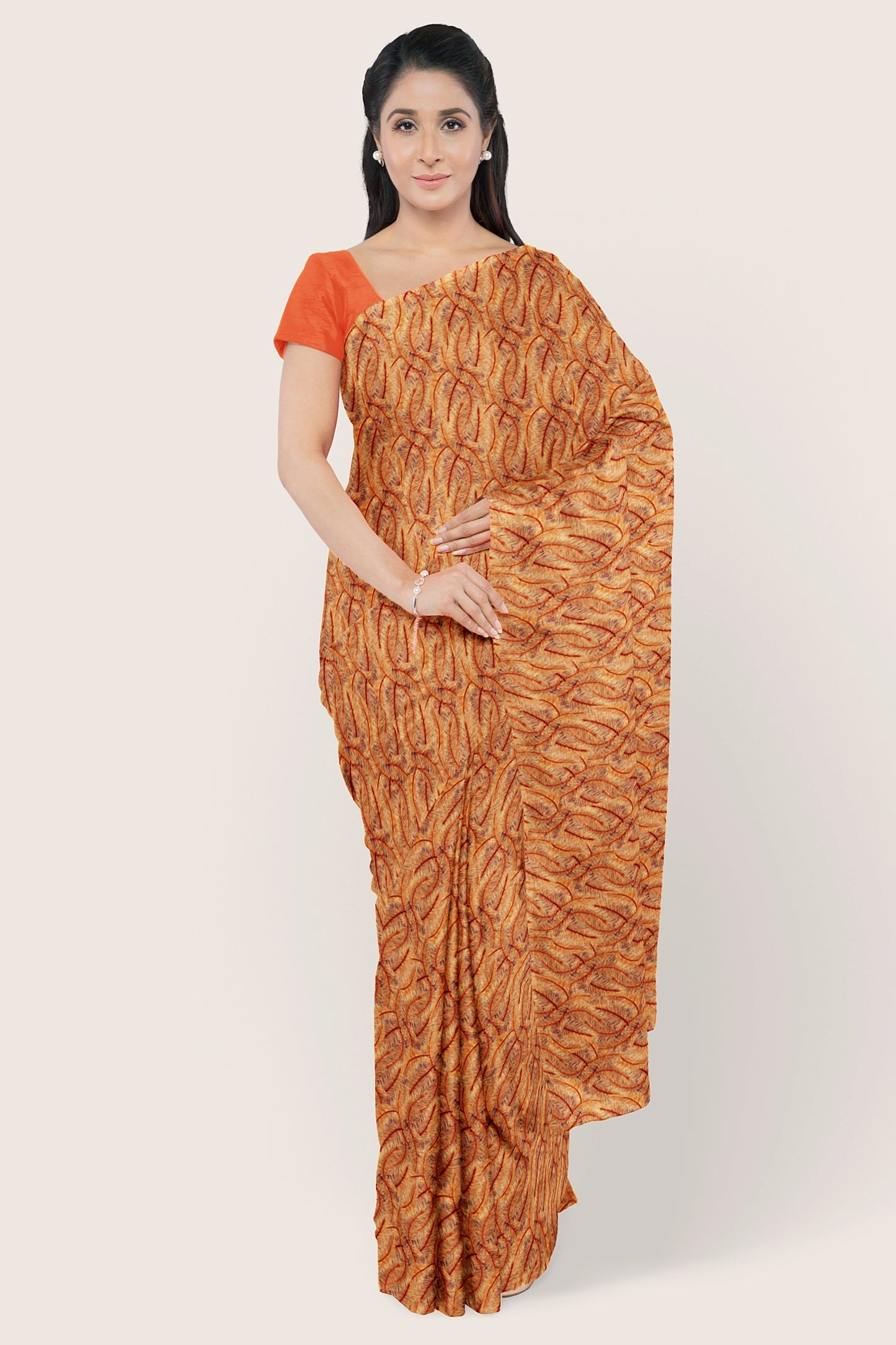 Lava Feathers Chiffon Saree