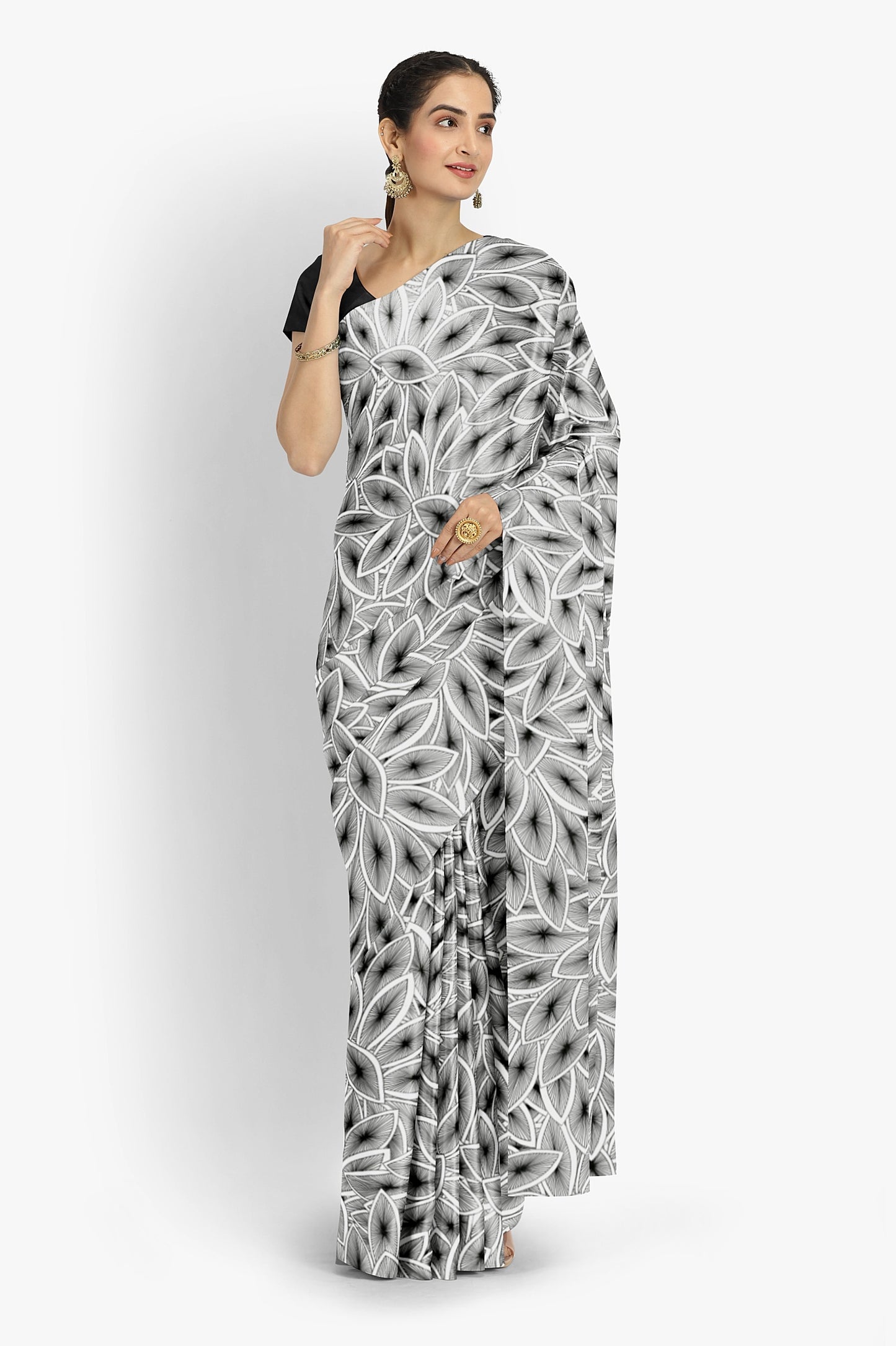 Slate Lace Modal Silk Saree