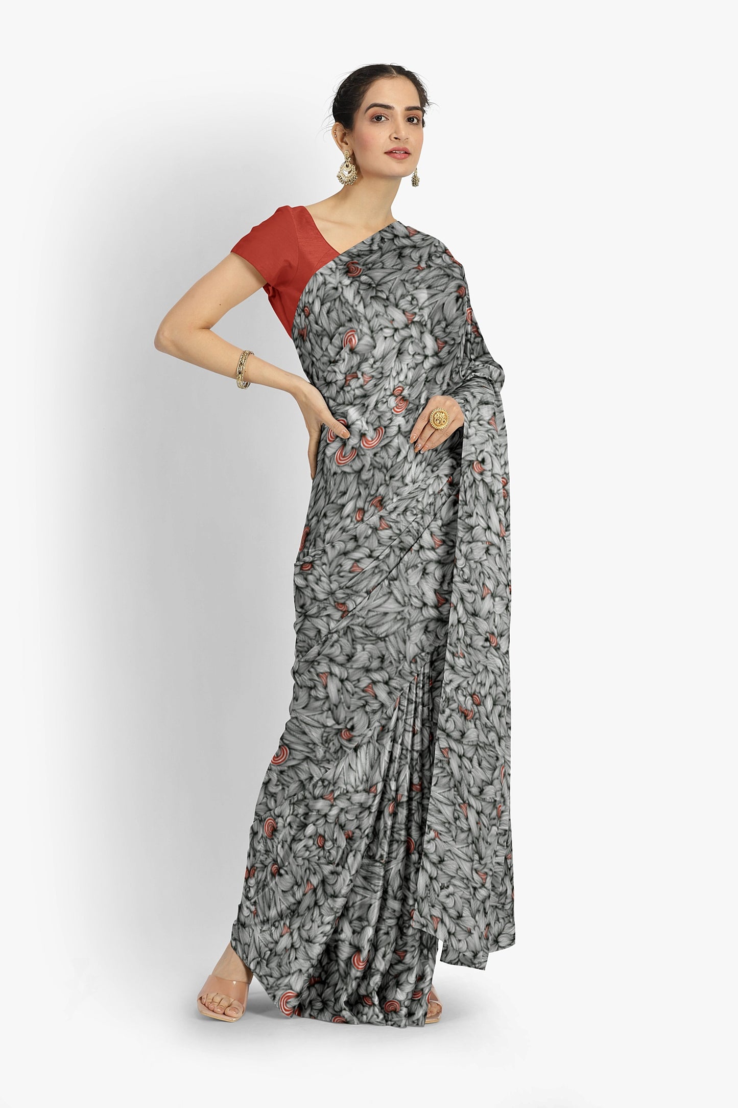 Red Raven Modal Silk Saree