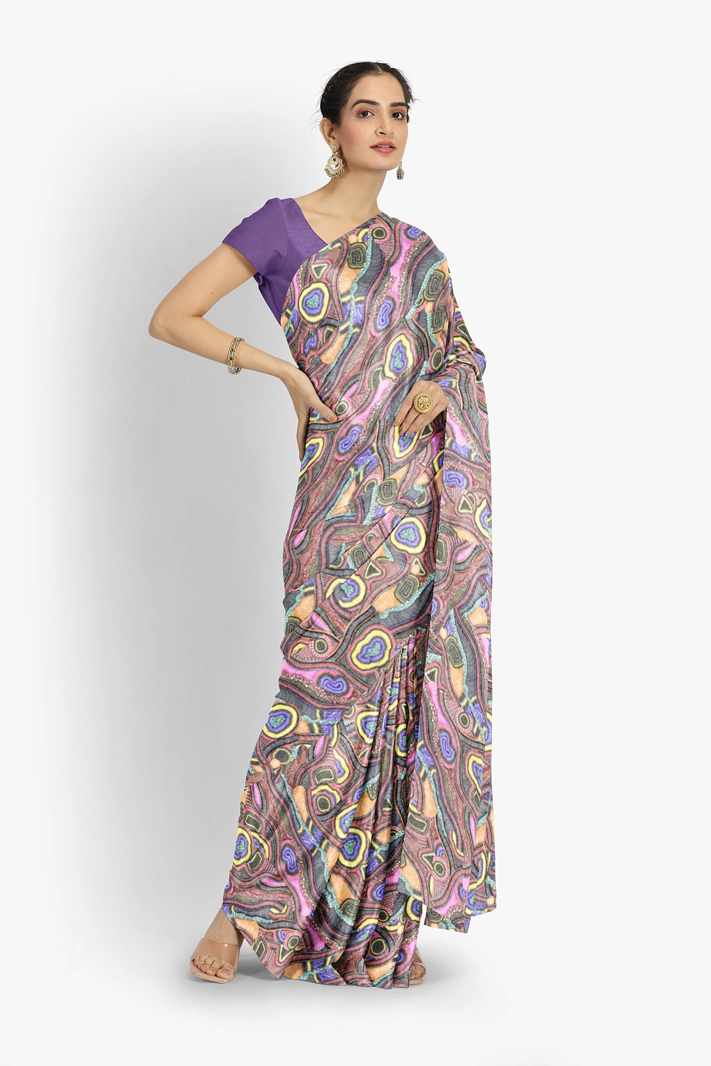 Mauve Ceramic Modal Silk Saree