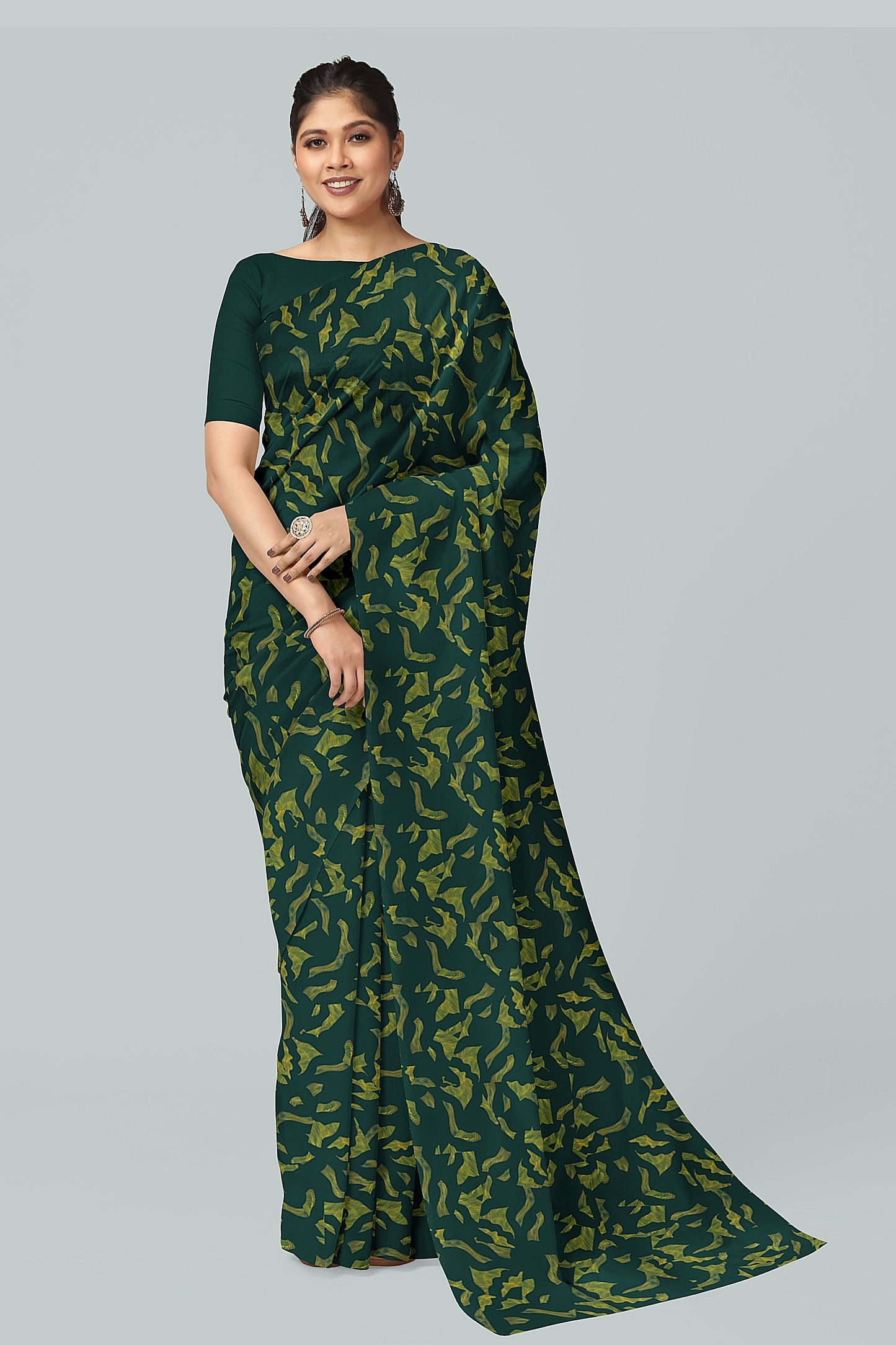 Avocado Dola Silk Sareee