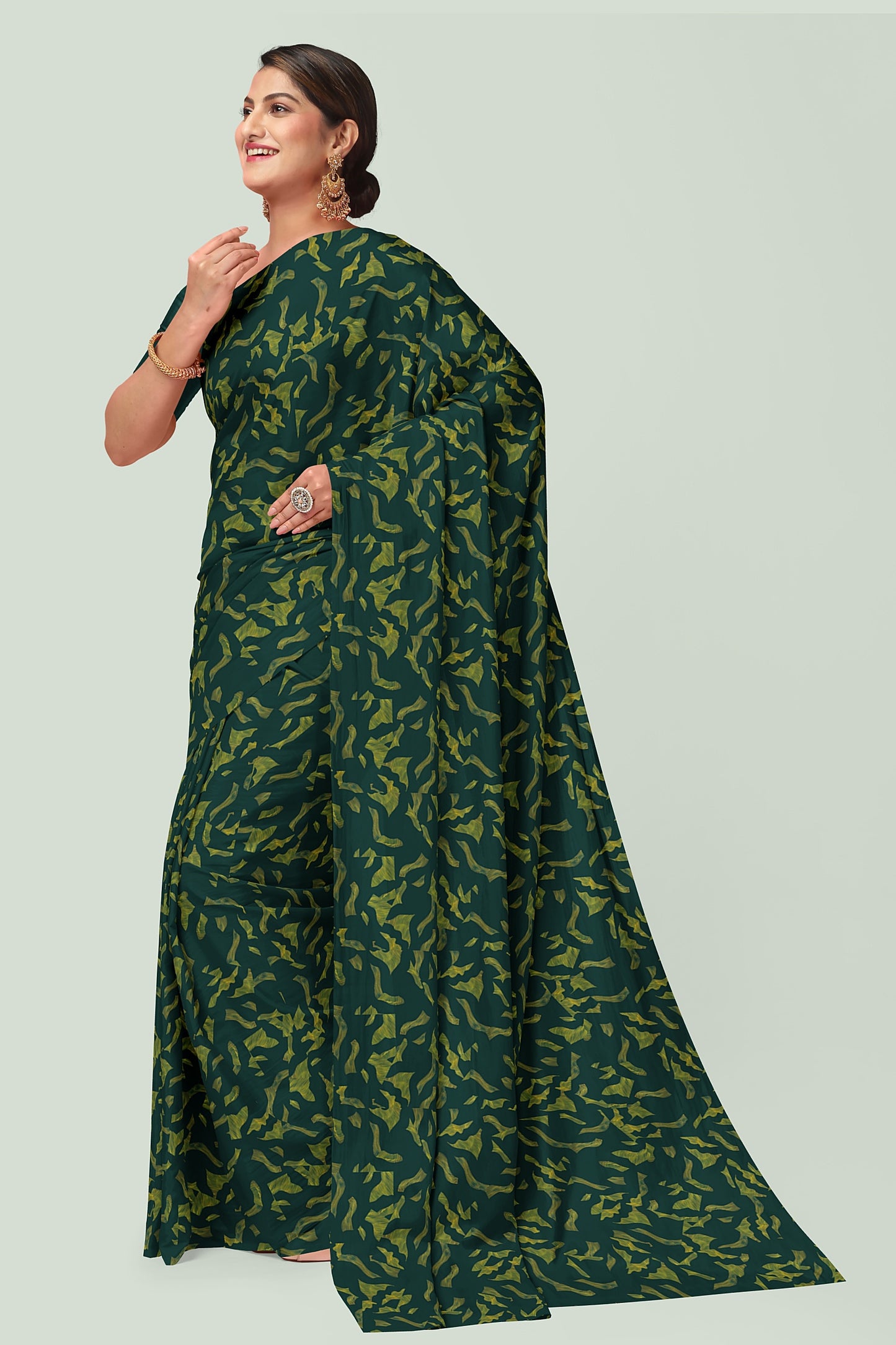 Avocado Dola Silk Sareee