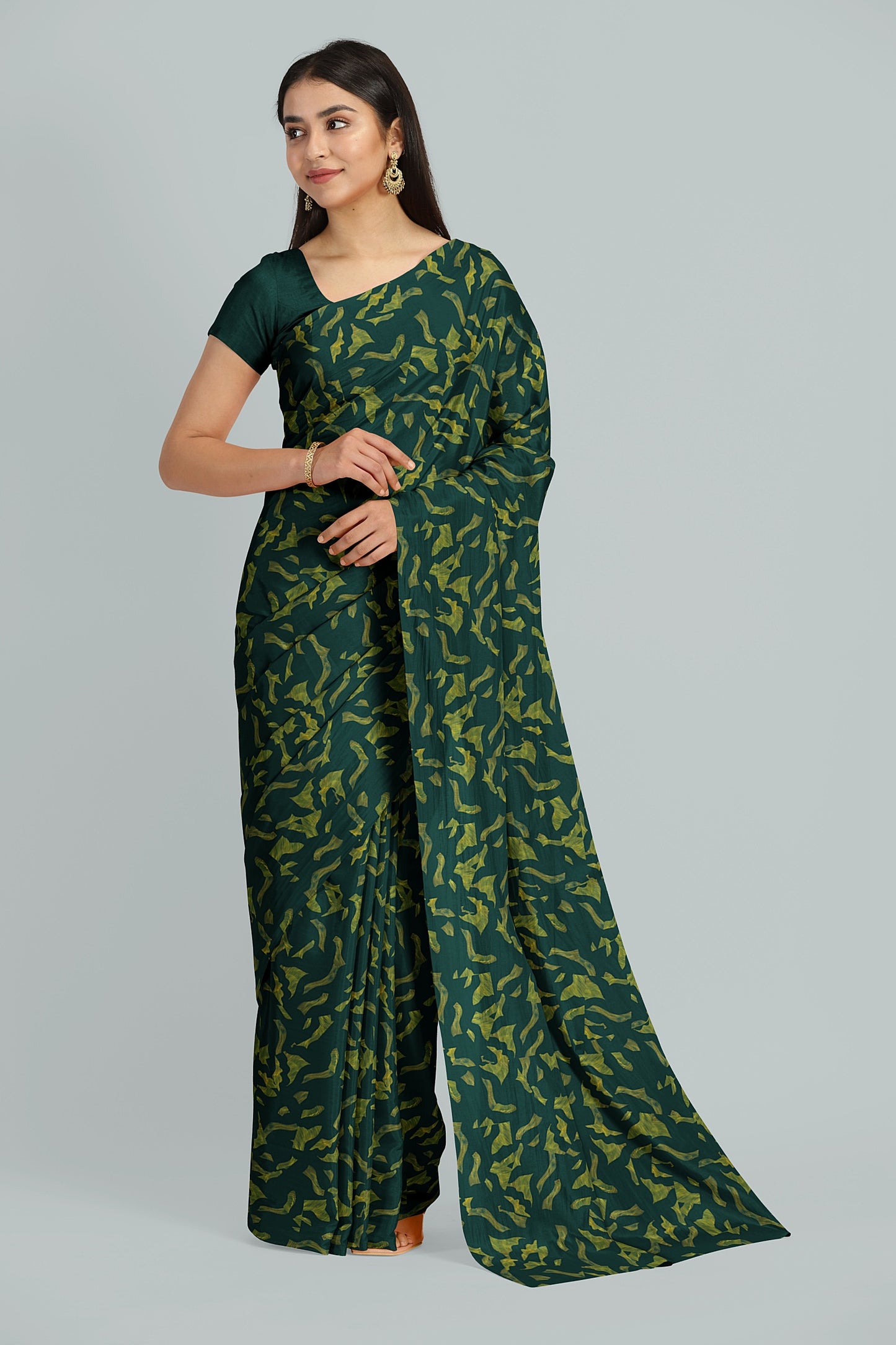 Avocado Dola Silk Sareee