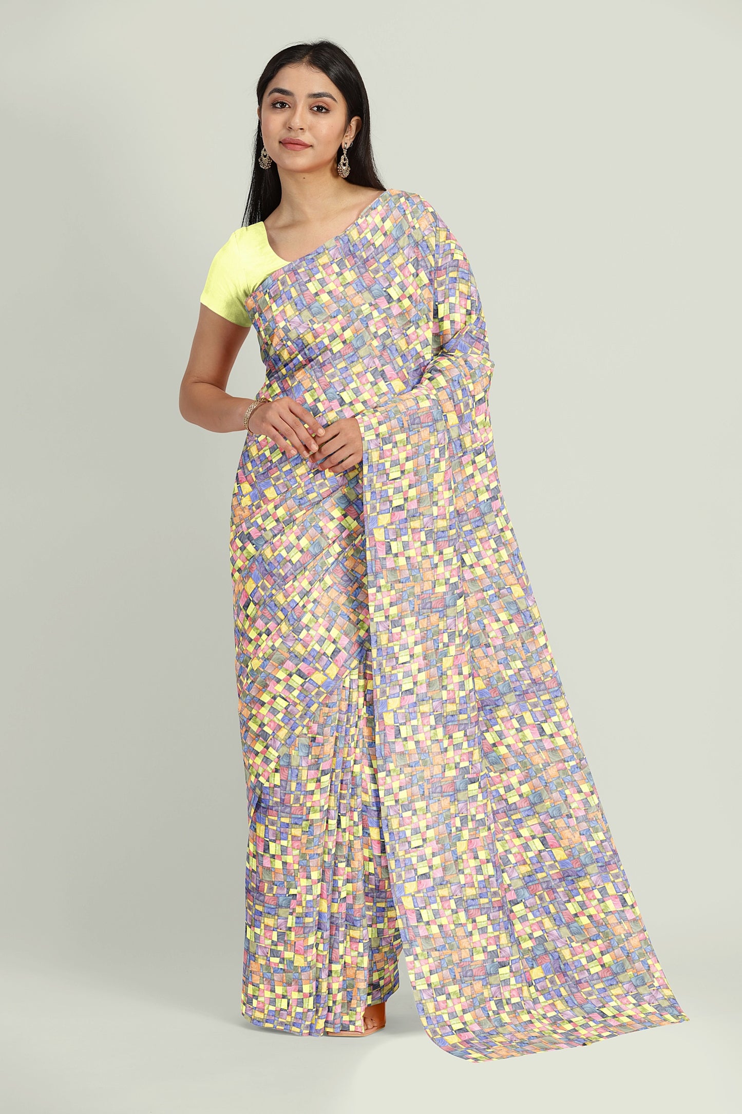 Prism Mosaic Modal Silk Saree