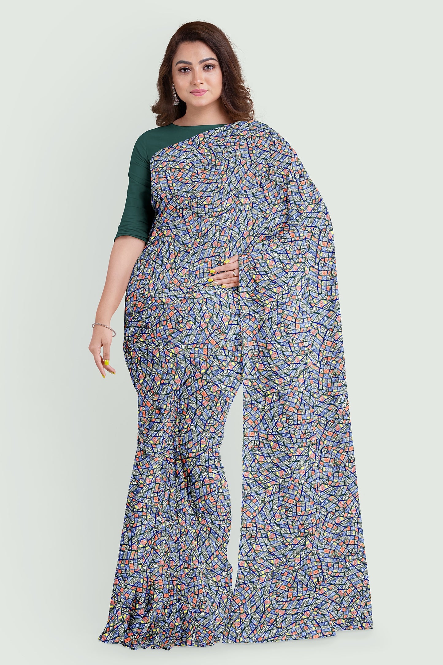 Cartography Italian Crepe Saree