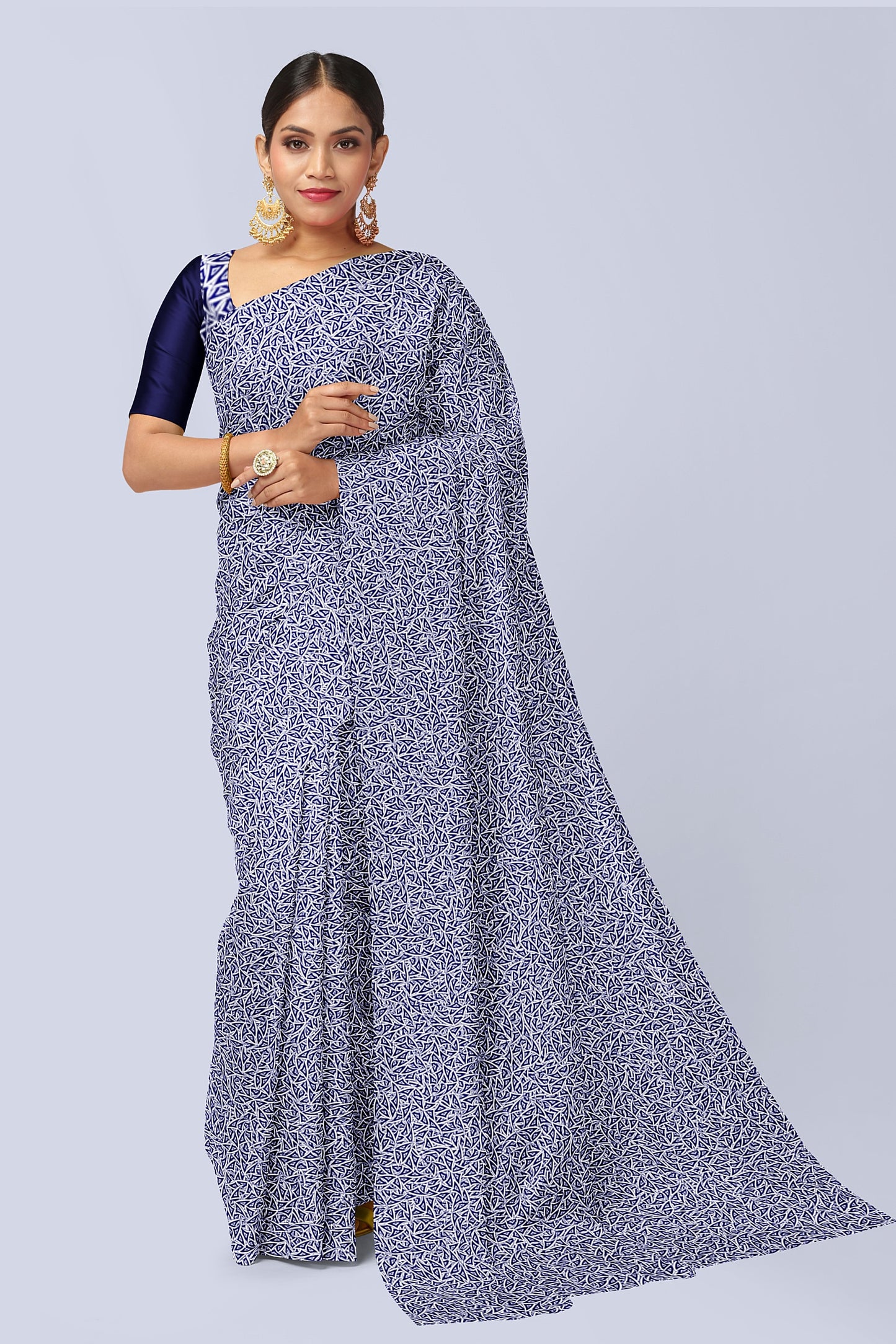 Navy Mist Modal Silk Saree