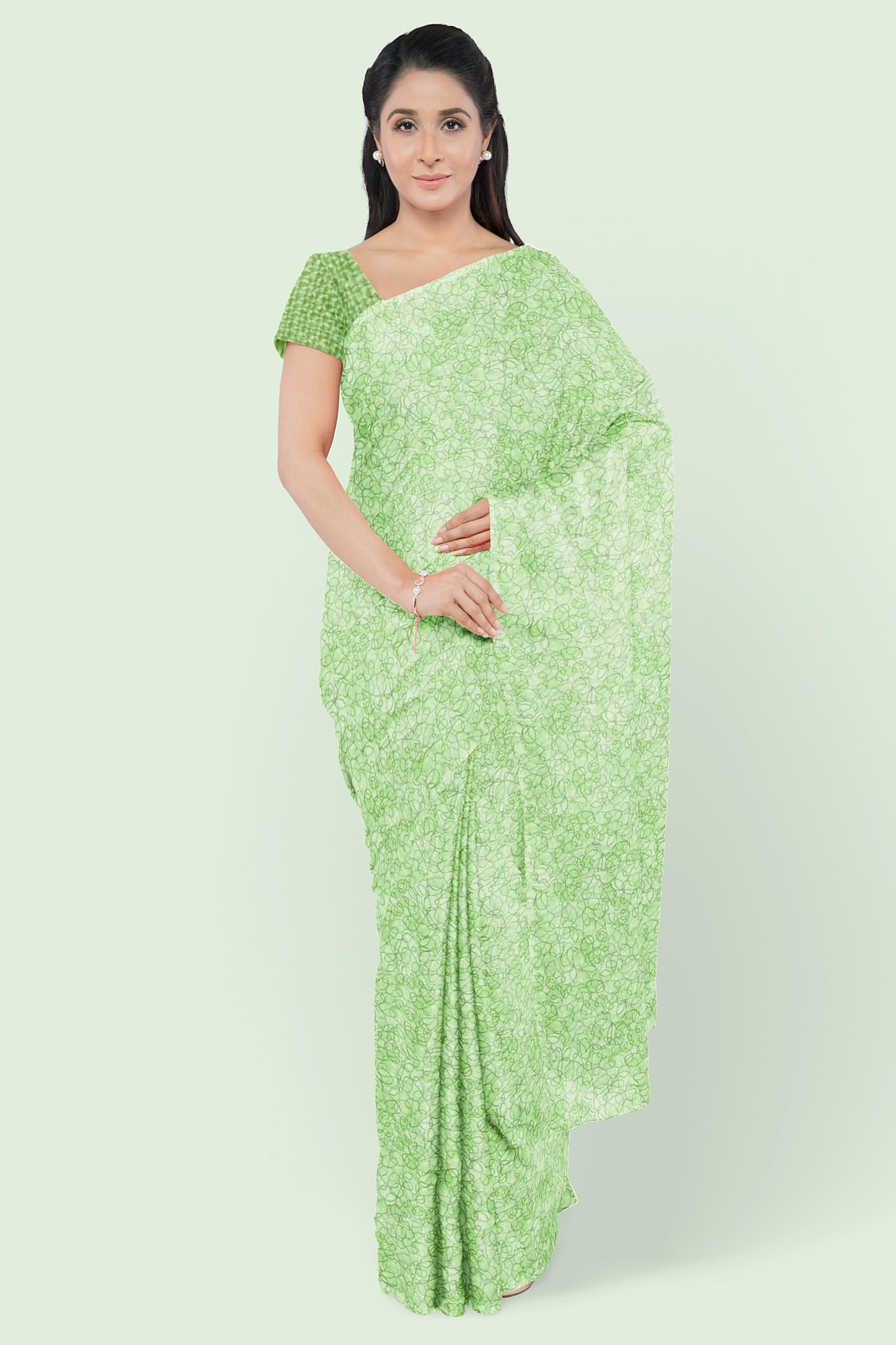 Mint Whispers Tusser Silk Saree