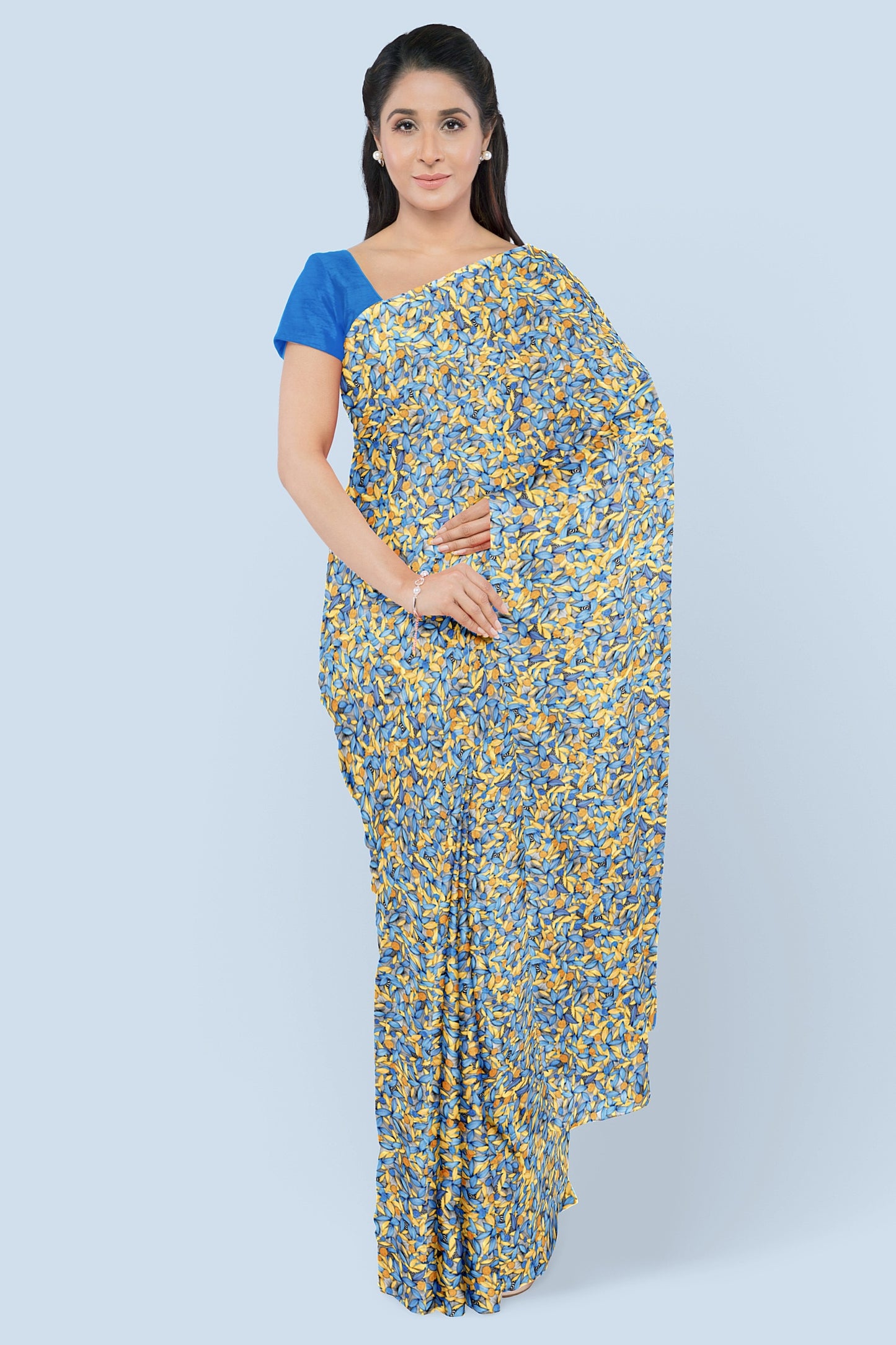 Aegean Gold Indo Satin Saree