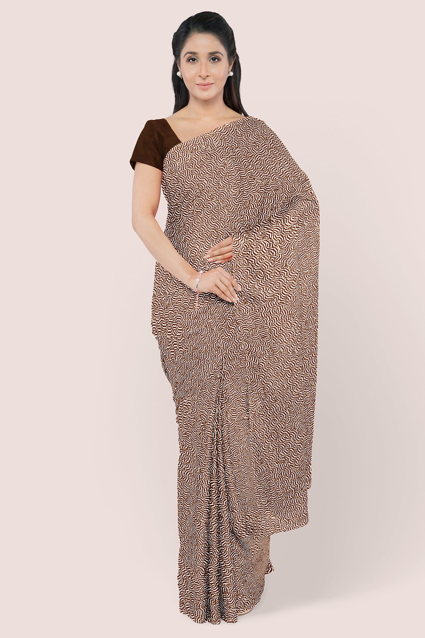 Chocolate Hour Chiffon Saree