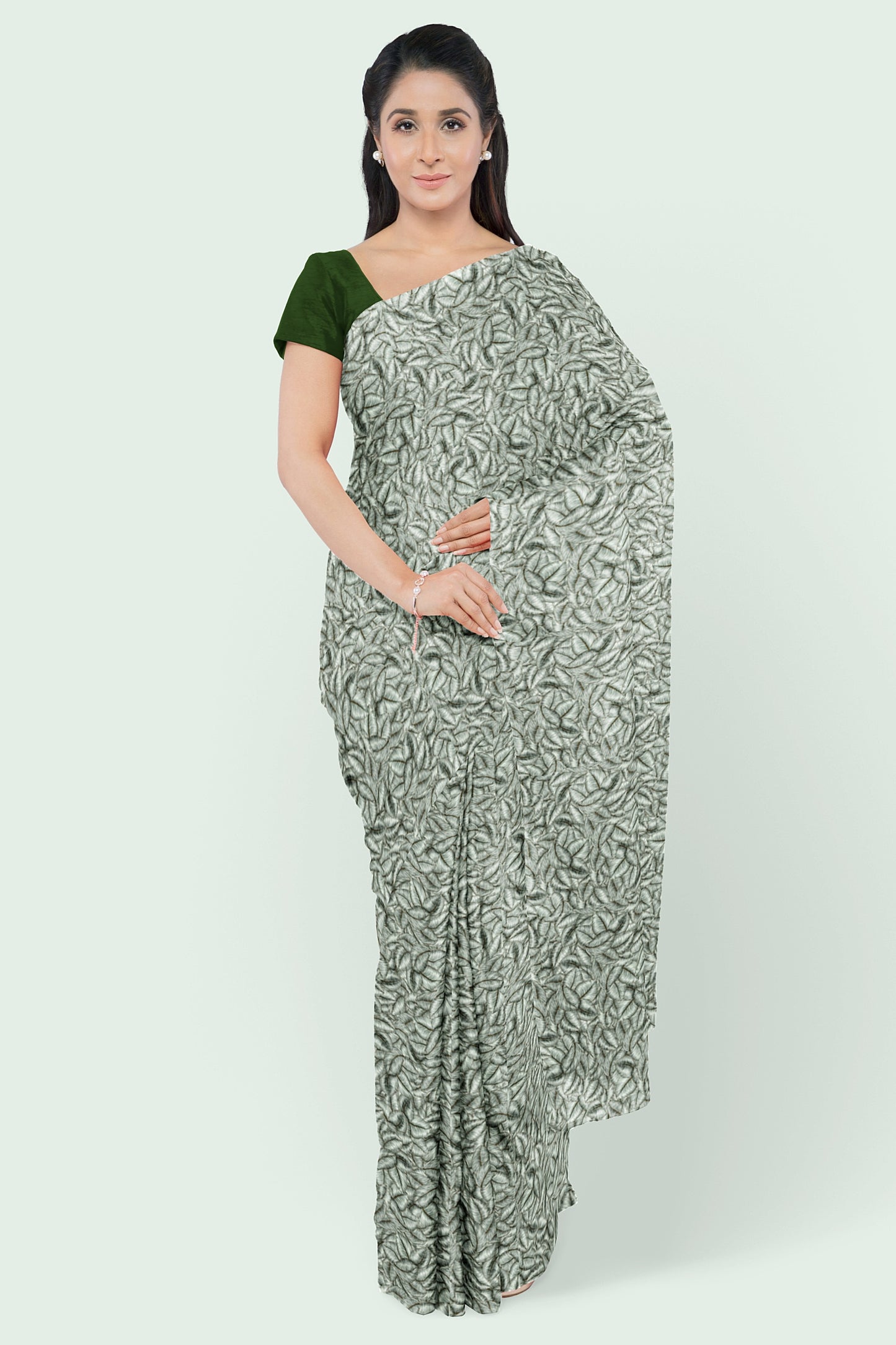 Leafy Greens Chiffon Saree