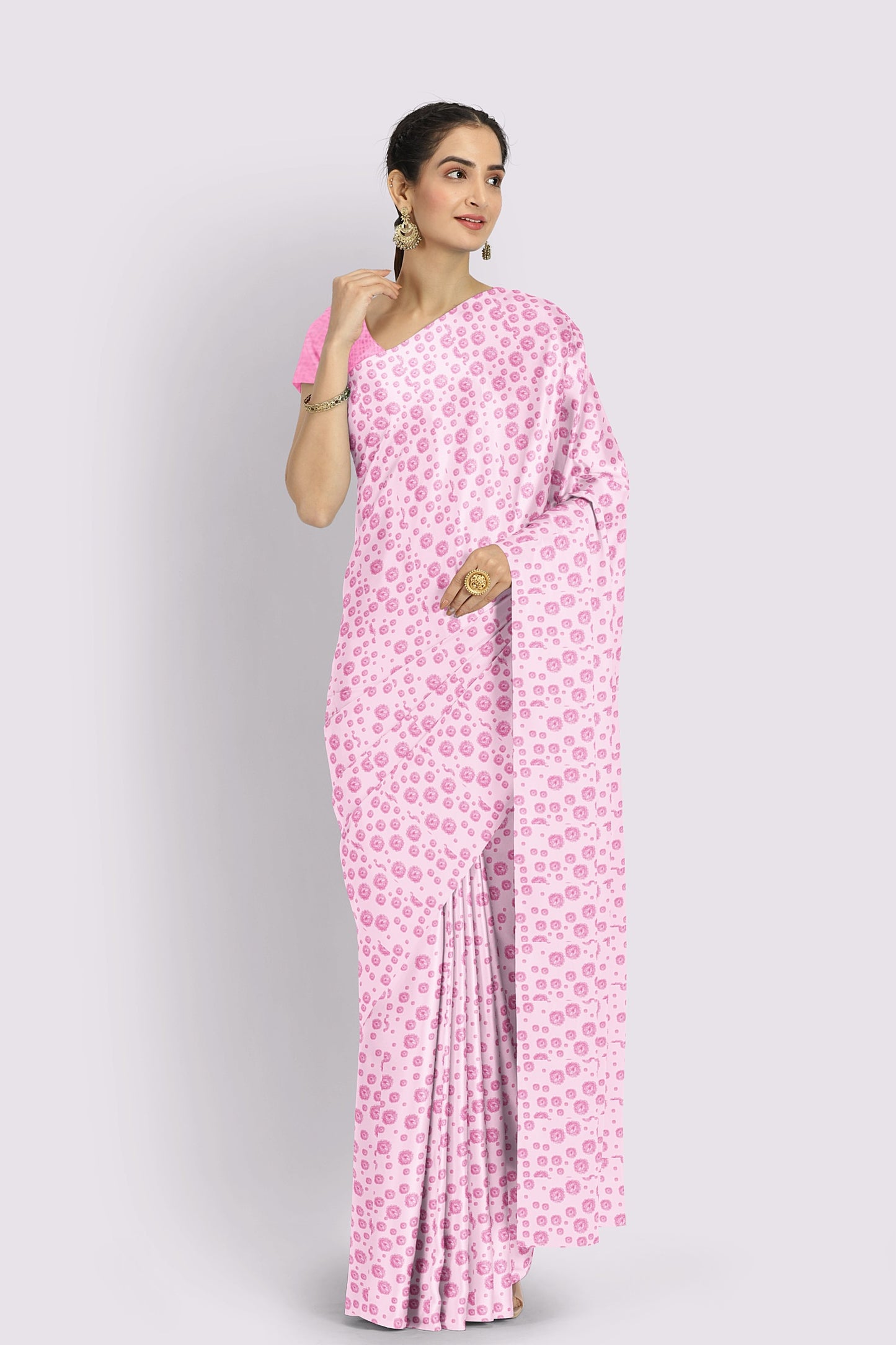 Raindrops on Roses Tusser Silk Saree