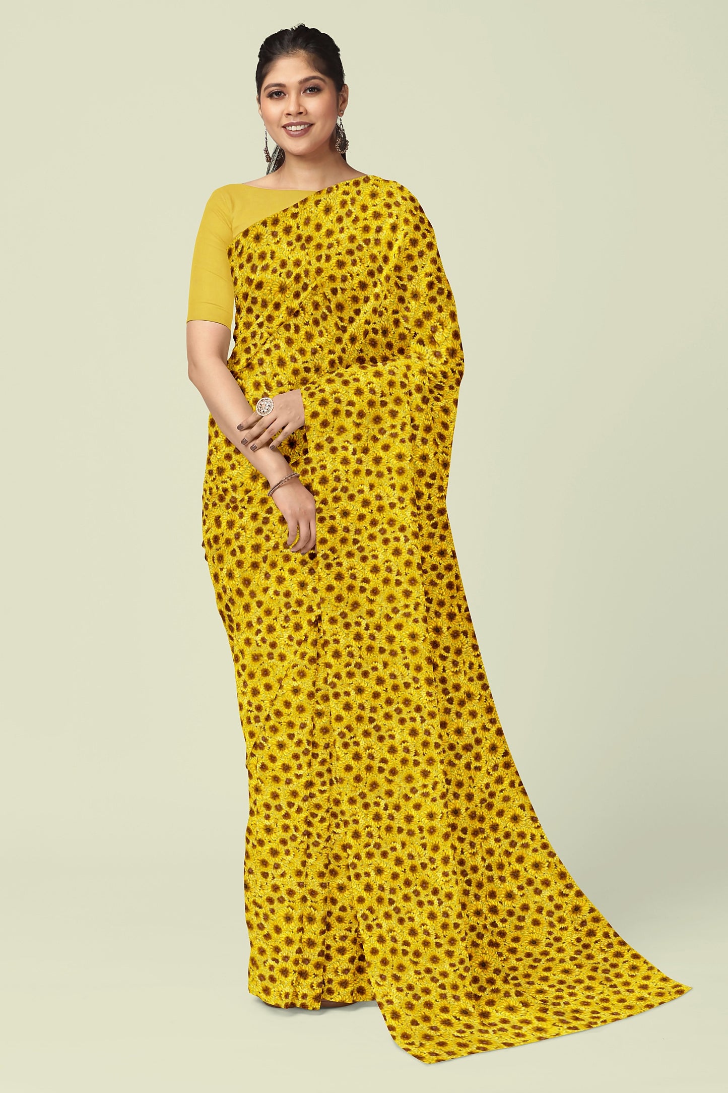 Gold Rush Chiffon Saree