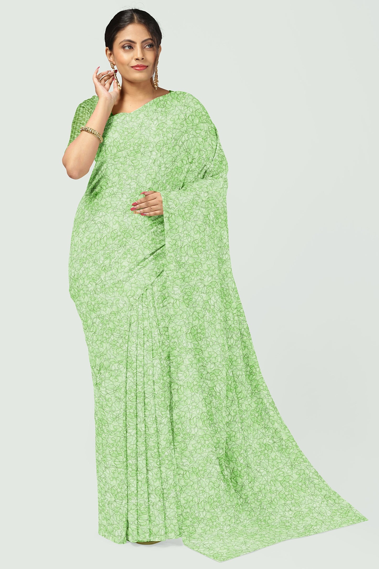Mint Whispers Tusser Silk Saree