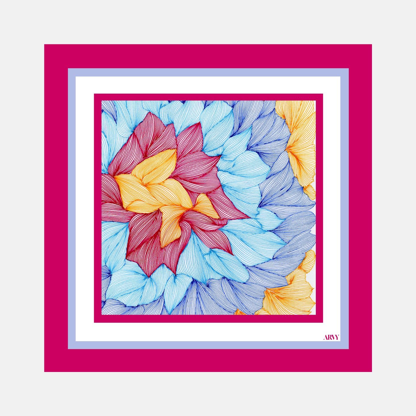 Magenta Bloom Pocket Square