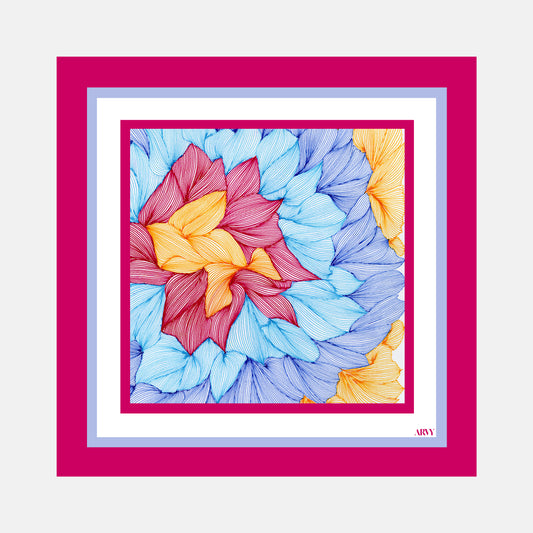 Magenta Bloom Pocket Square