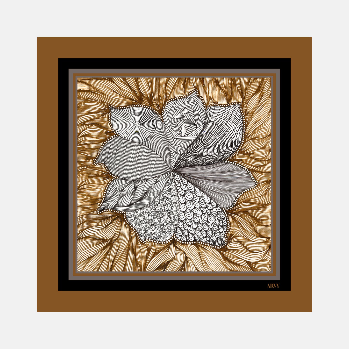 Bronze & Grey Pocket Square