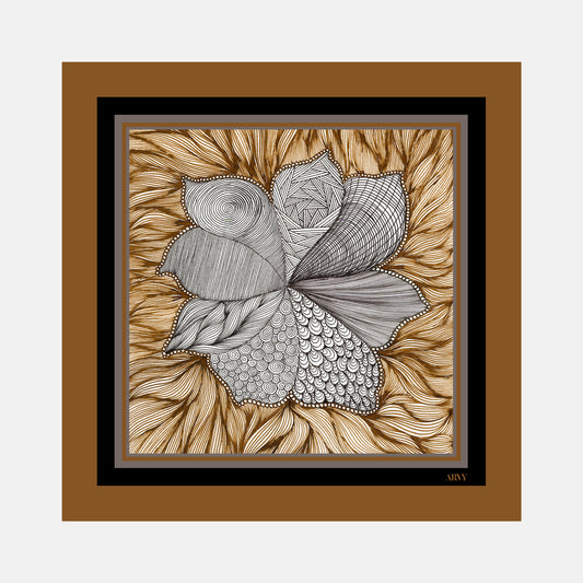 Bronze & Grey Pocket Square