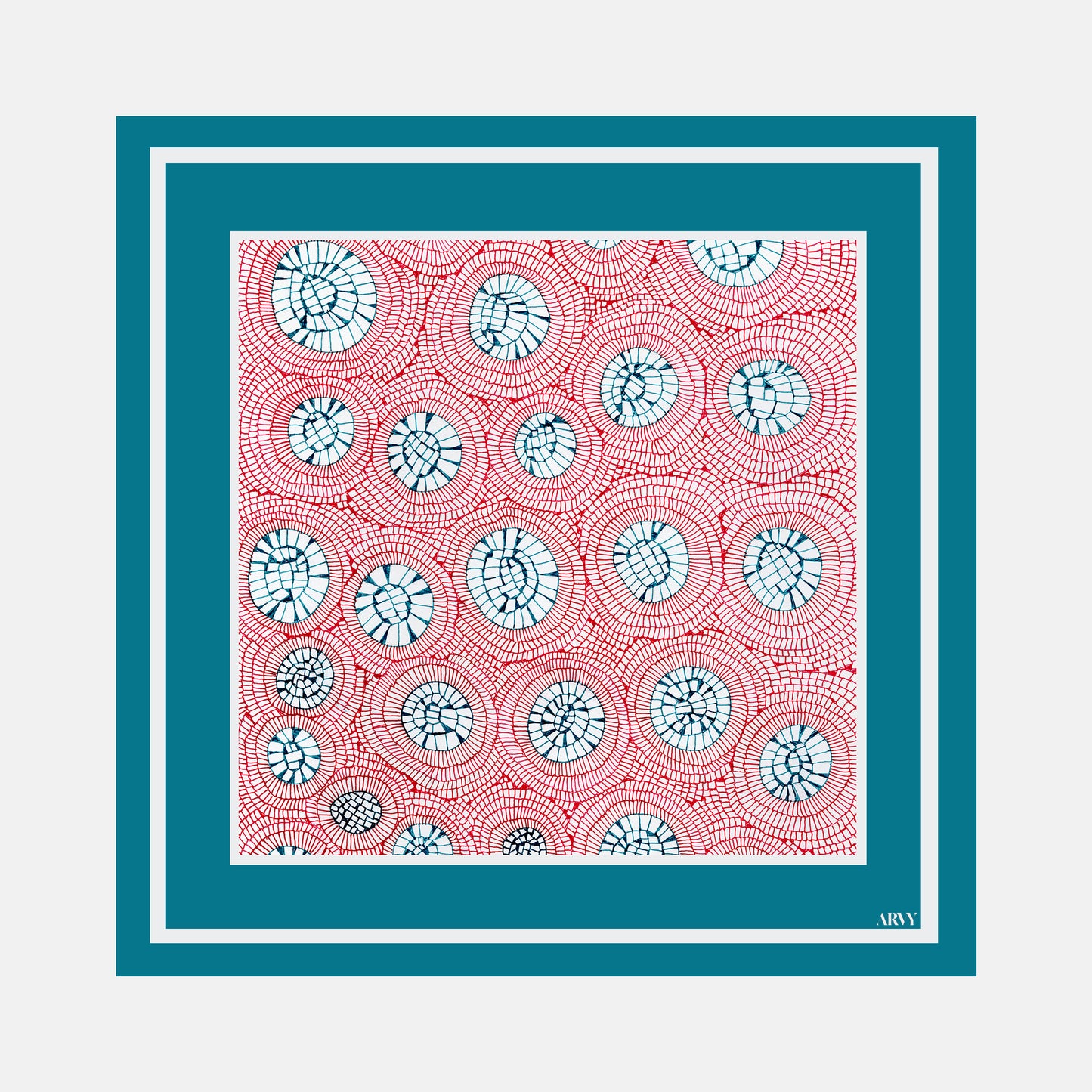 Aquamarine Poppy Pocket Square