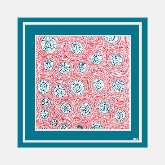 Aquamarine Poppy Pocket Square