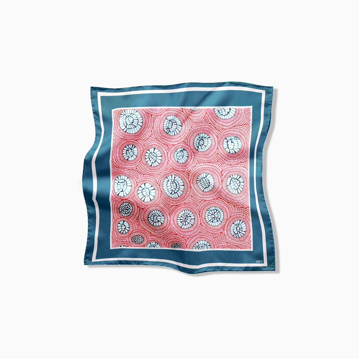 Aquamarine Poppy Pocket Square